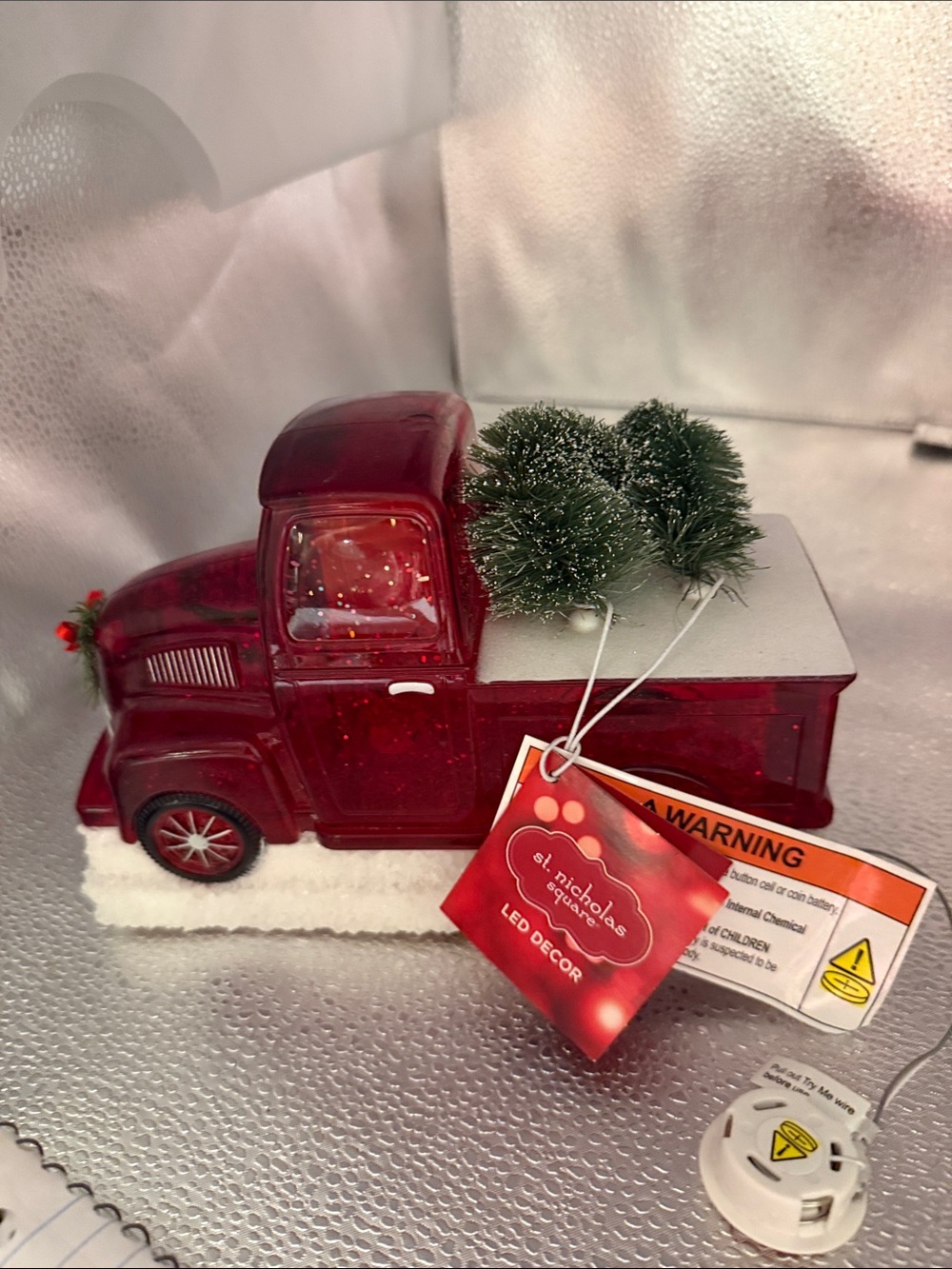 NWT St. Nicholas Classic Truck with Push led glitter inside.